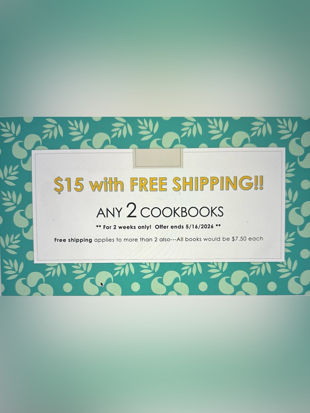 CRAZY COOKBOOK CLEARANCE!